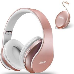 Bluetooth Headphones Over-Ear, Foldable Wireless and Wired Rose Gold 🎧 Like new